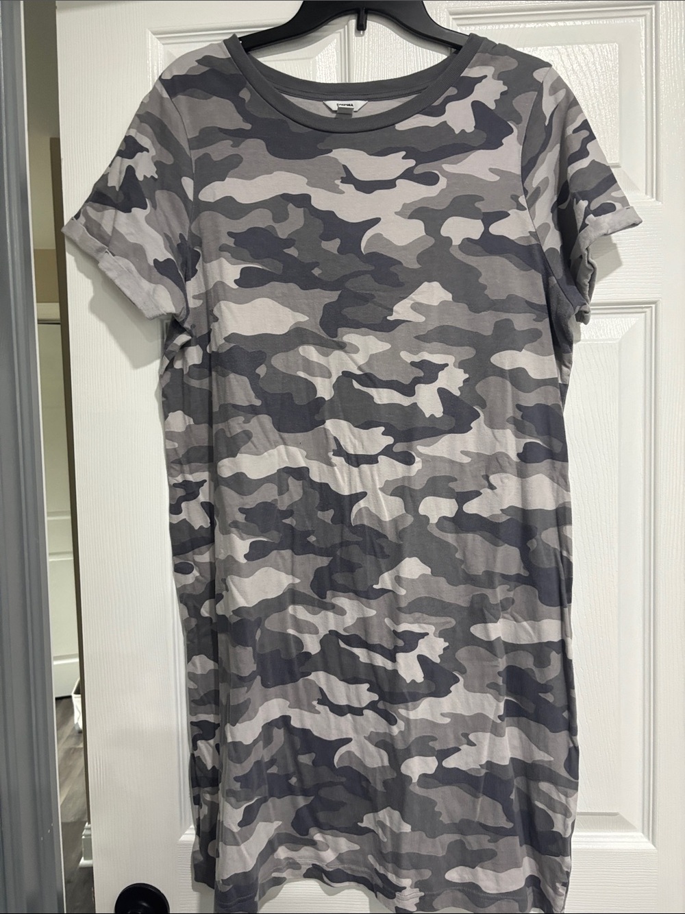 Sonoma Gray and Charcoal Camo T-Shirt Dress